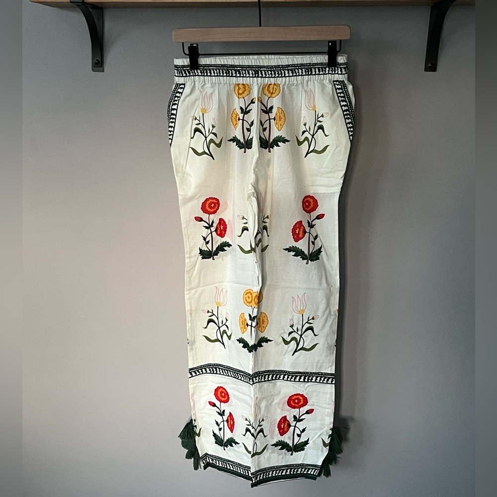 Rhode Resort Floral Print Cotton Elastic Pants